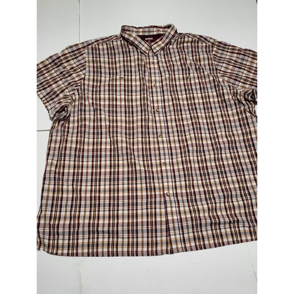 (#1 King Size 5XLT(TALL)Short Sleeve Button Up Shirt Multicolor